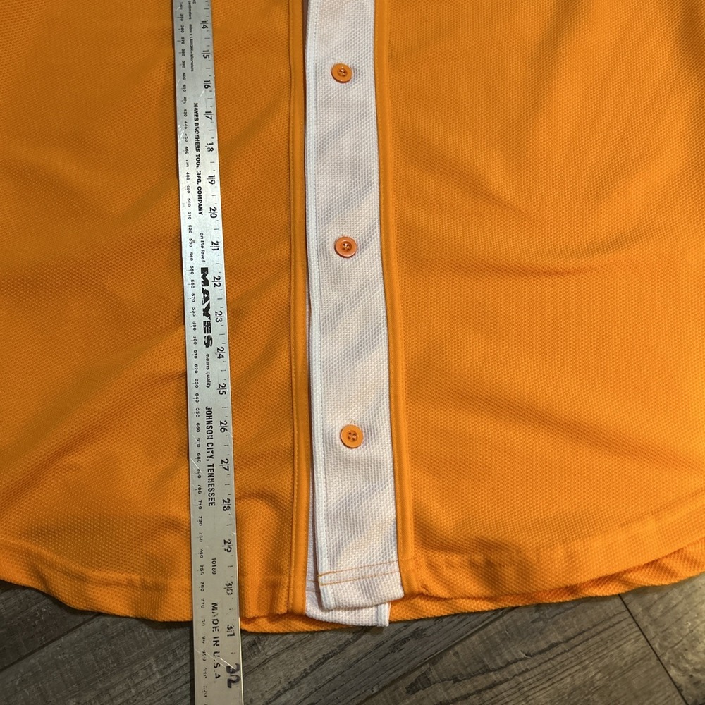 Signal Sport‎ Jersey Mens Size L Orange Tennessee Button Up Baseball Shirt Team - Picture 4 of 7